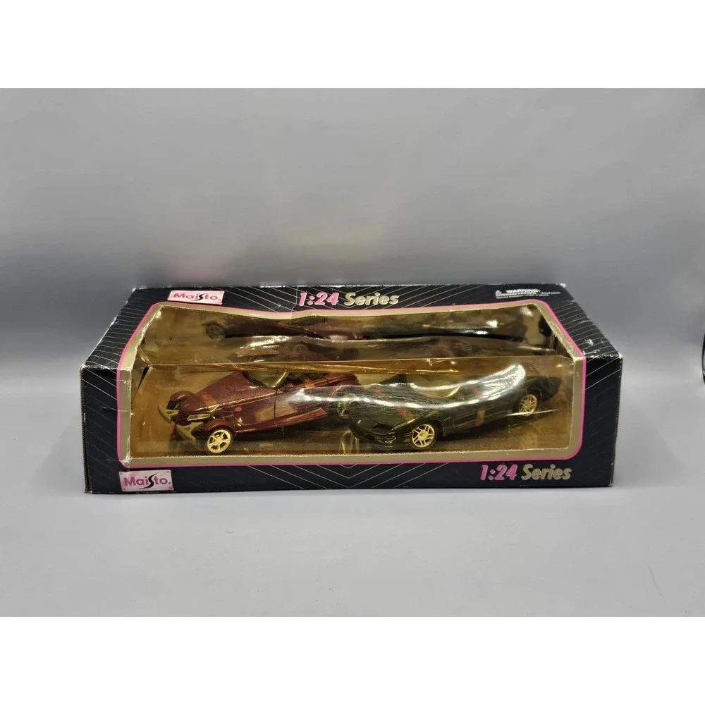 Maisto 1997 Purple Plymouth Prowler & Chevy Camaro Twin Pack 1/24 Series  In Box